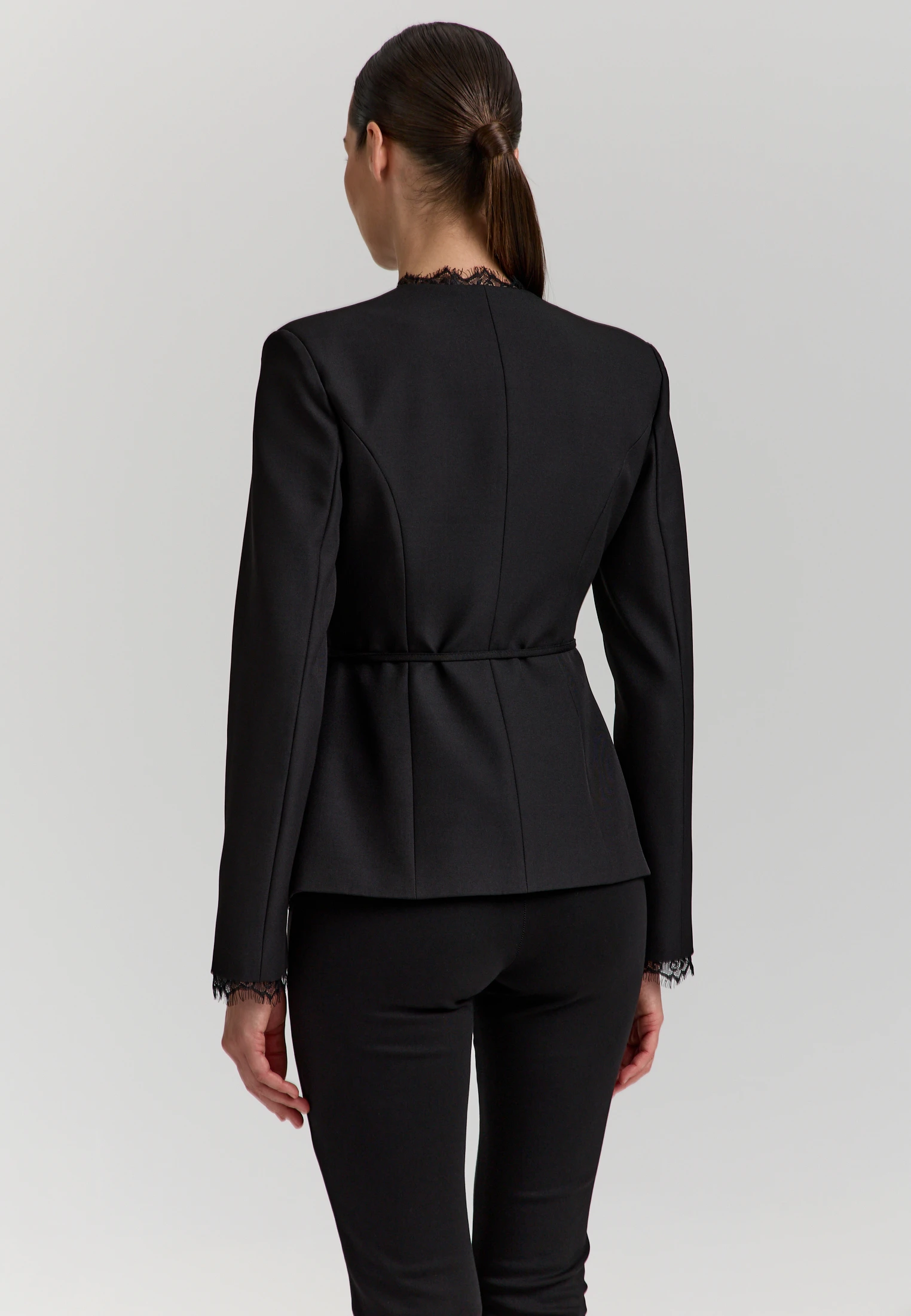 Lace-Trimmed Jacket — Чёрный