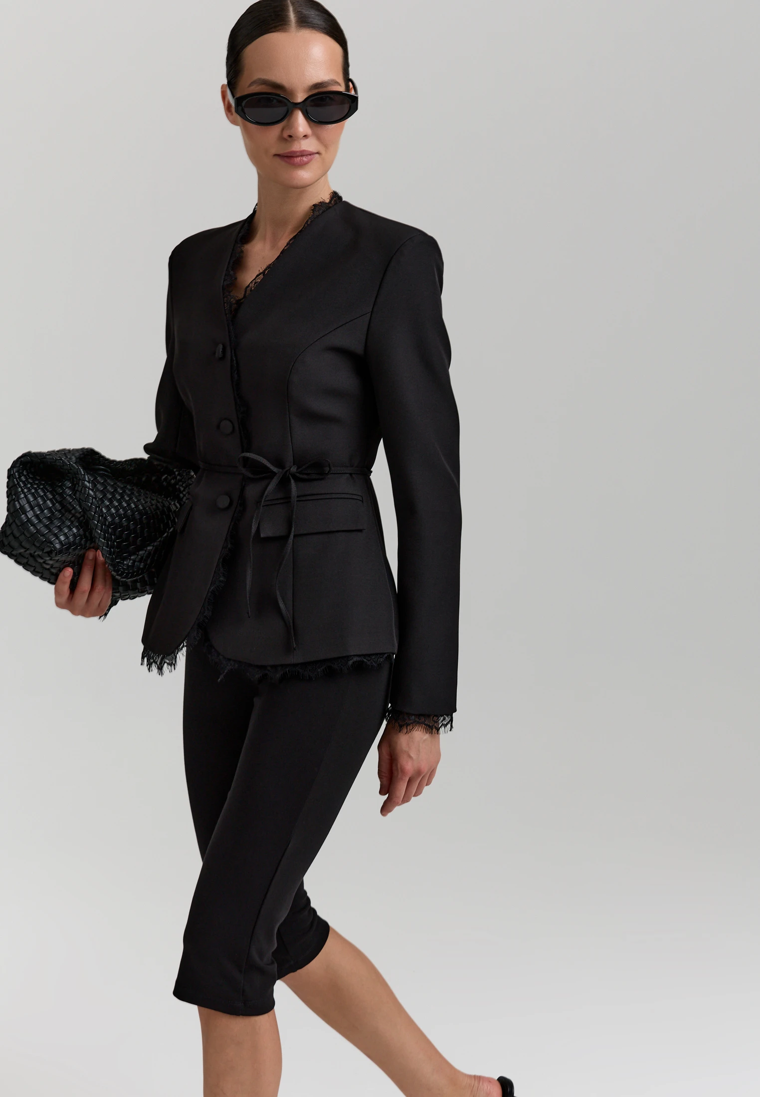 Lace-Trimmed Jacket — Чёрный