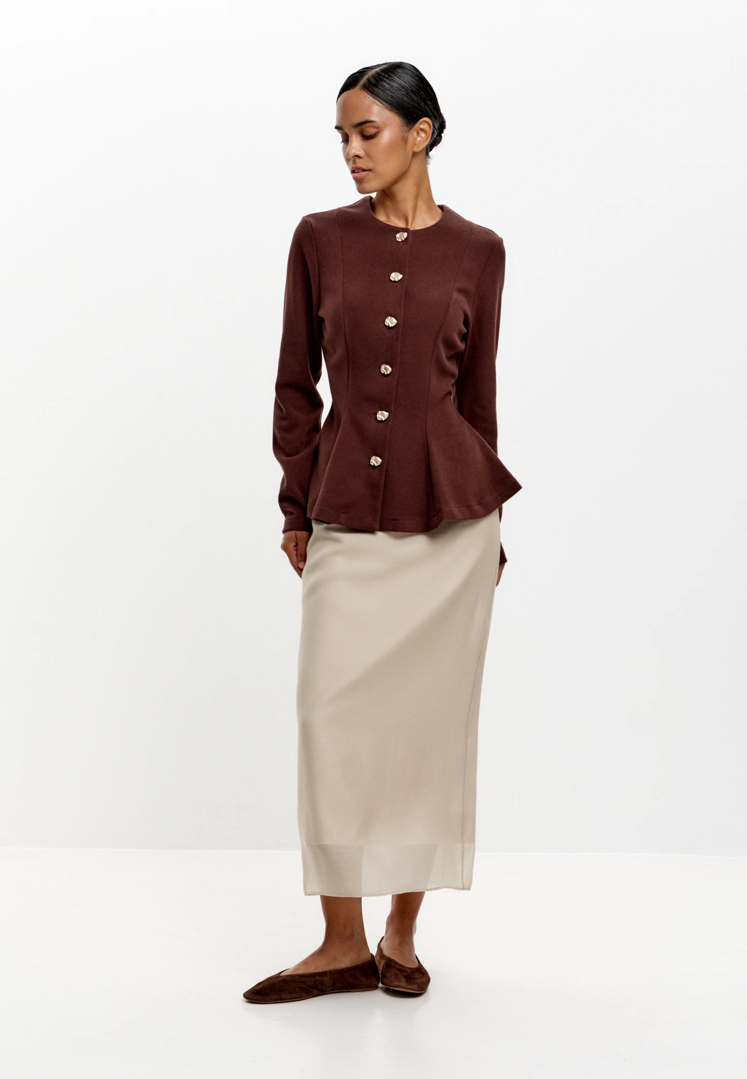 Peplum Jacket — Марсала