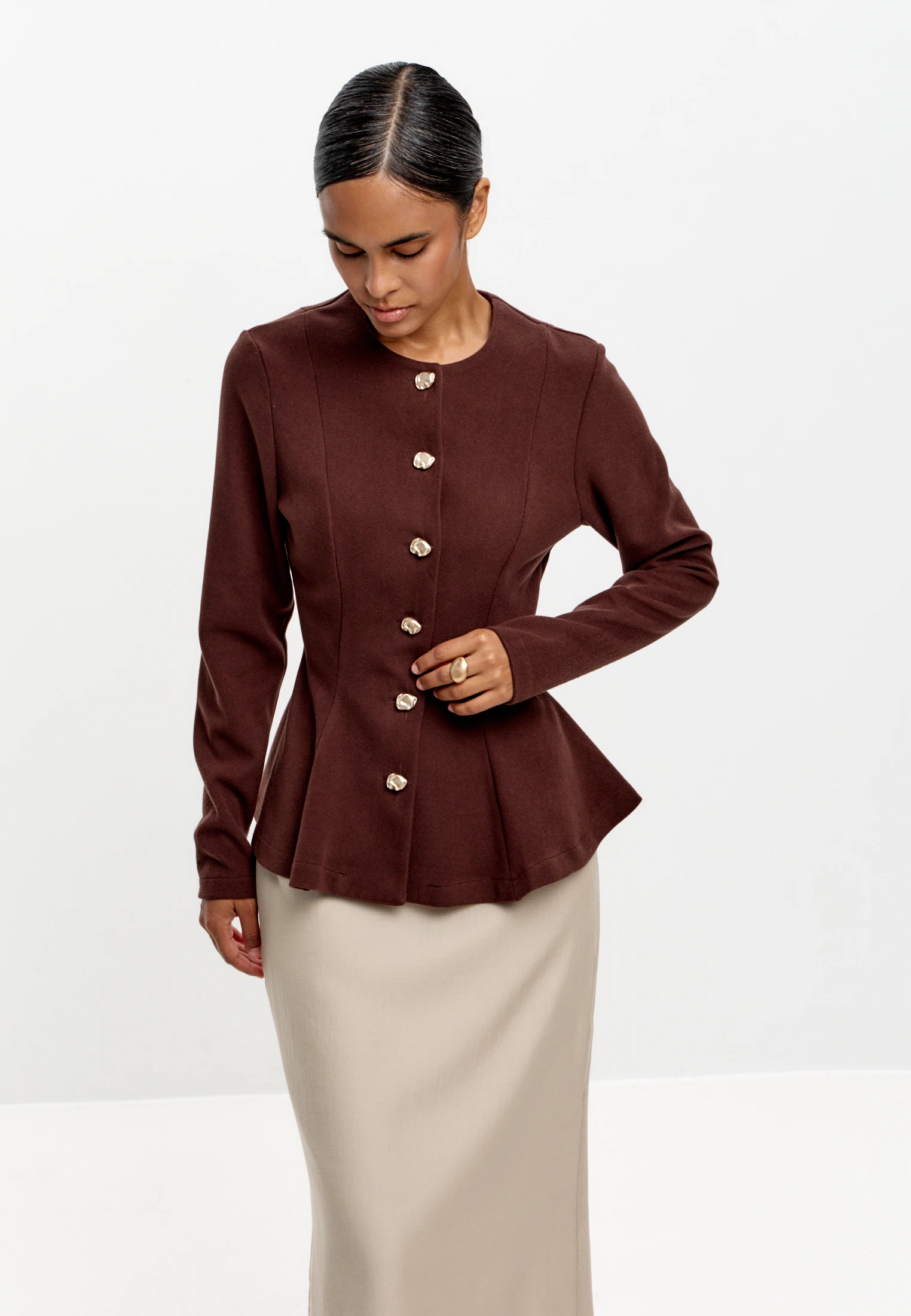 Peplum Jacket — Марсала