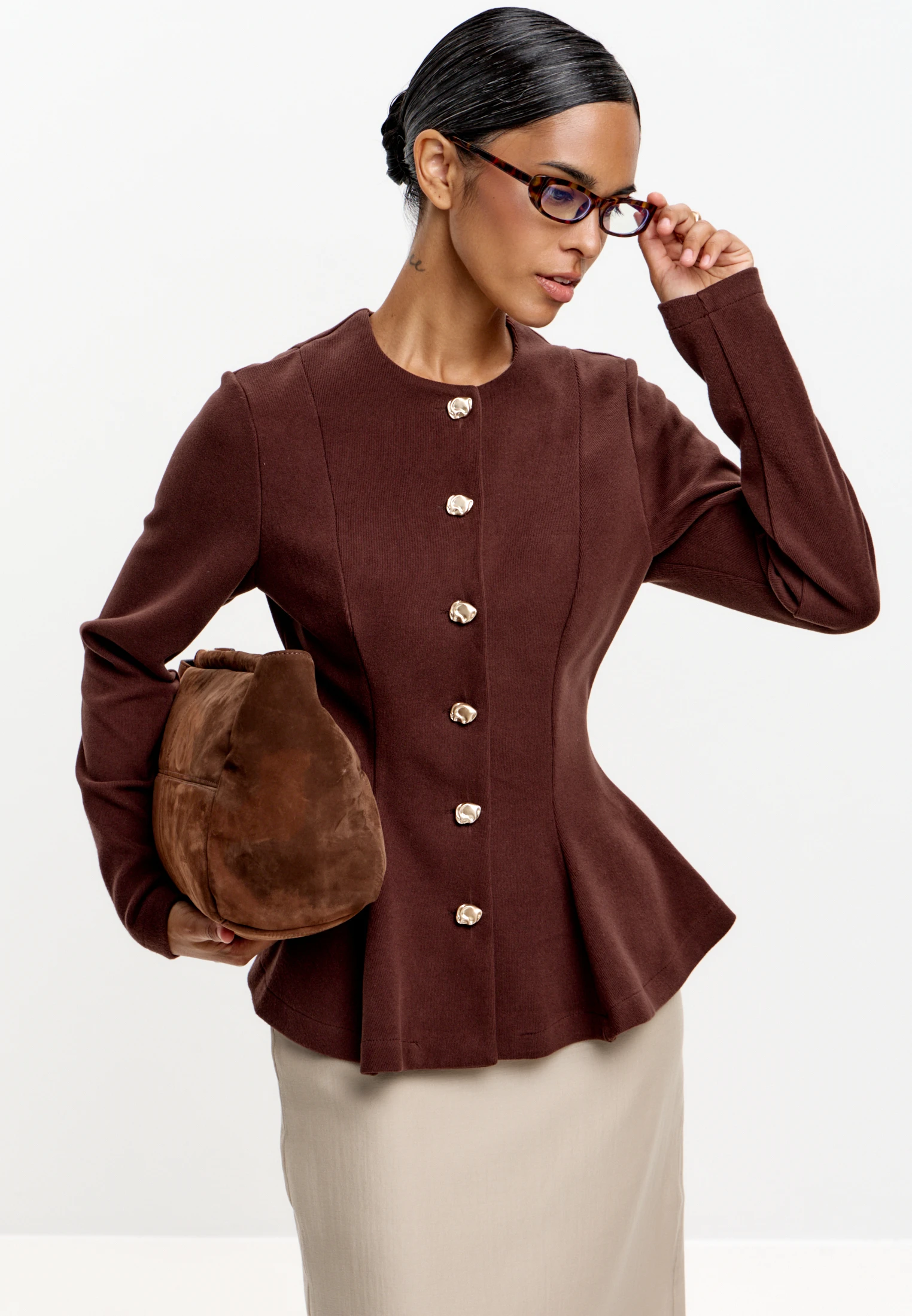 Peplum Jacket — Марсала