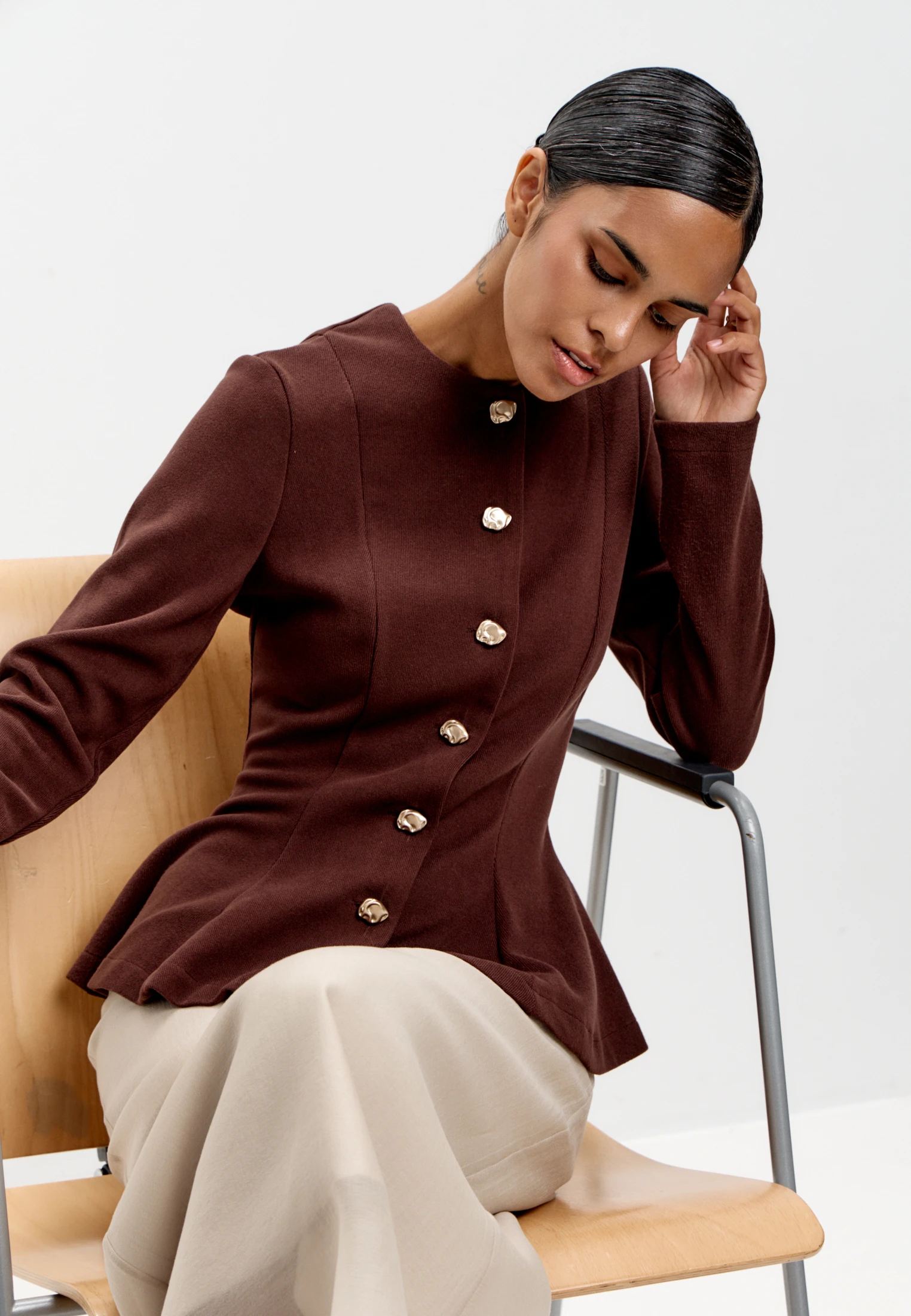 Peplum Jacket — Марсала