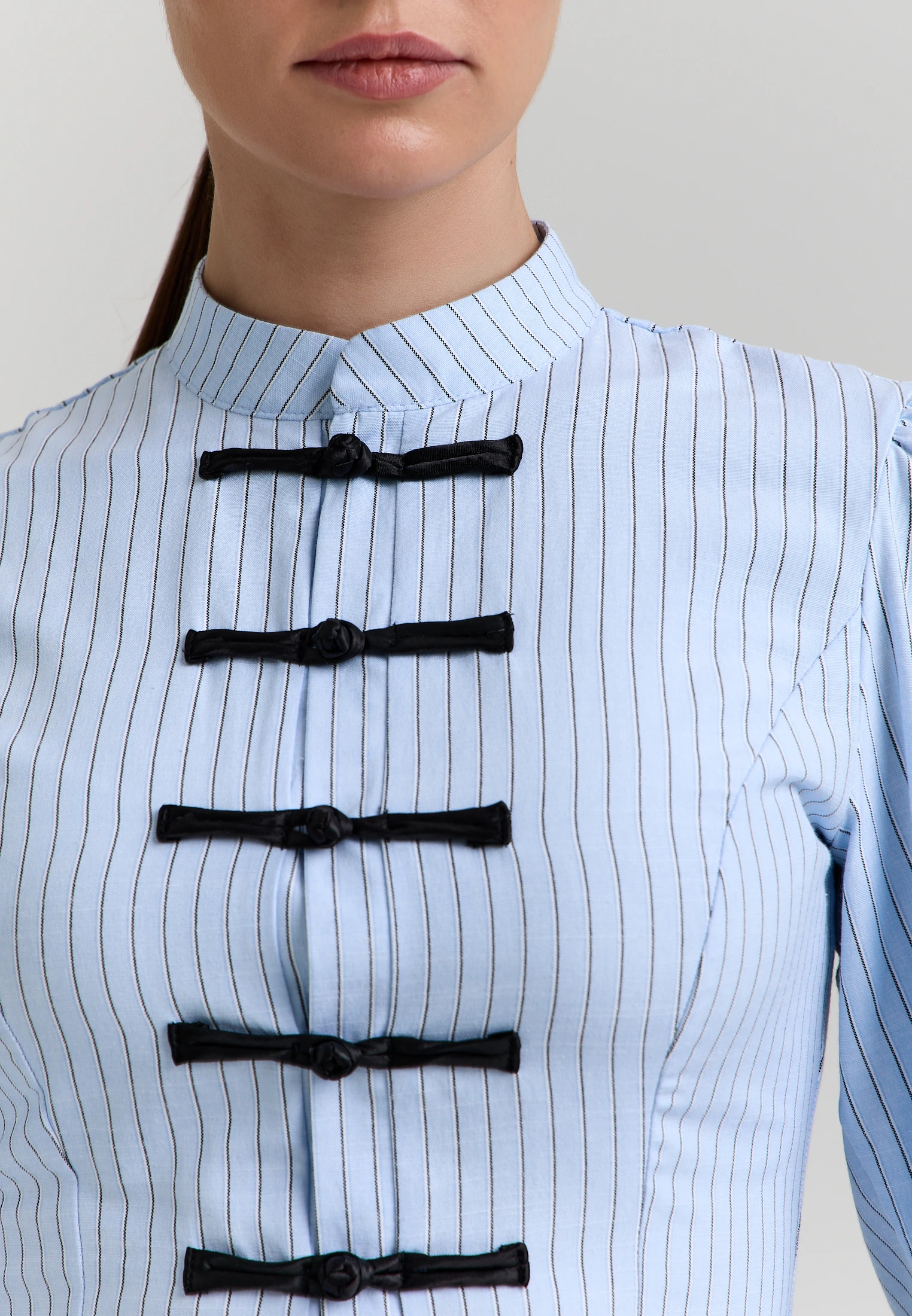 Striped Peplum Shirt — Голубая полоска