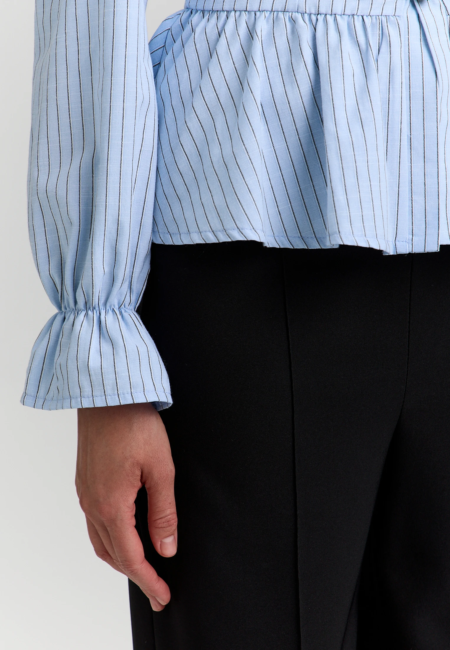 Striped Peplum Shirt — Голубая полоска