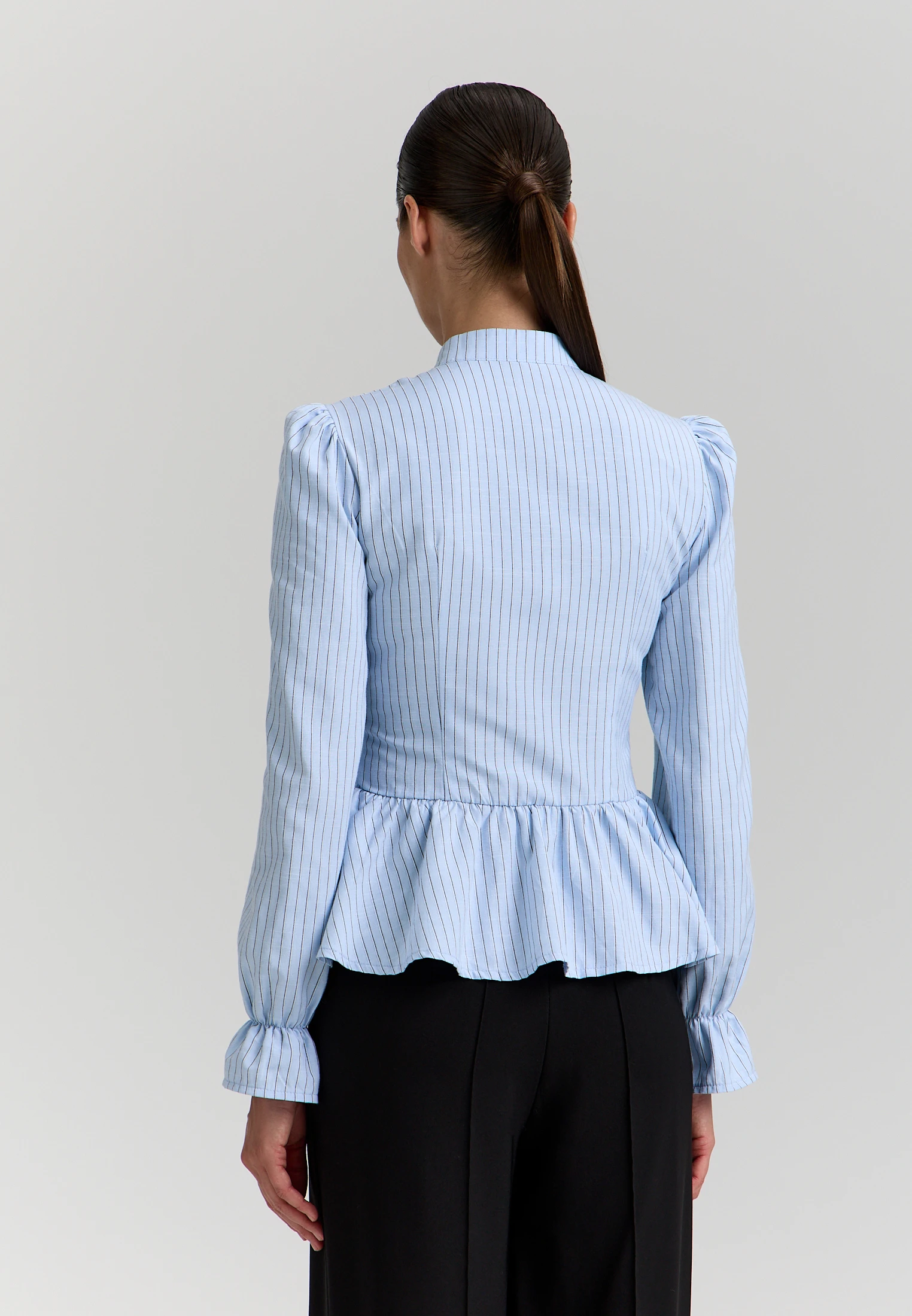 Striped Peplum Shirt — Голубая полоска