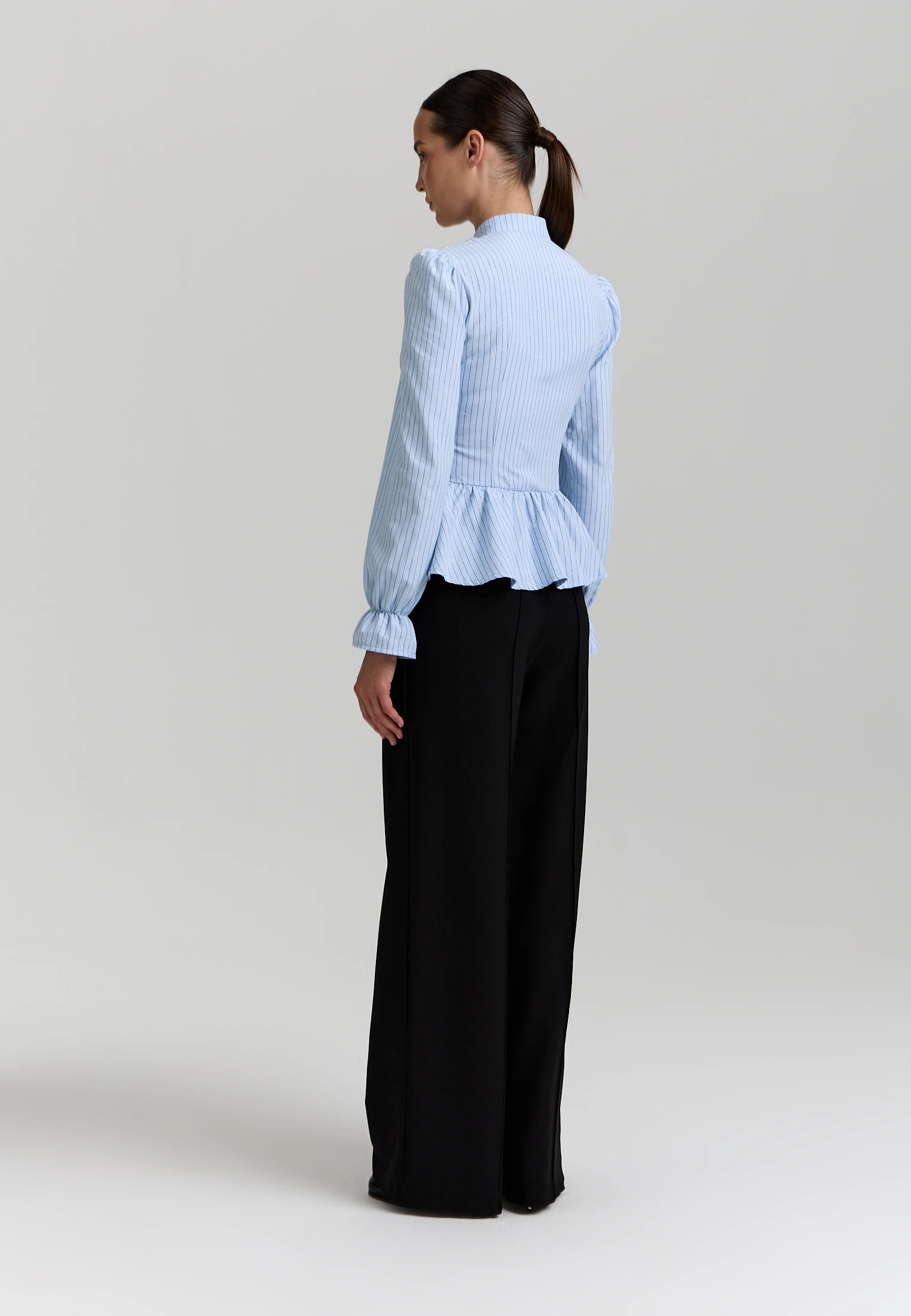 Striped Peplum Shirt — Голубая полоска